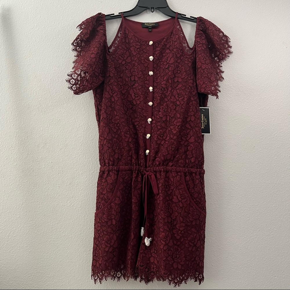 JUICY COUTURE- BLACK LABEL- Medium NWT Crushed Roses SW Floral Lace Romper.